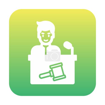 Illustration for Auctioneer icon in flat style, vector illustration - Royalty Free Image
