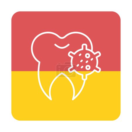 Ilustración de Bacterias en el icono de los dientes, ilustración vectorial - Imagen libre de derechos