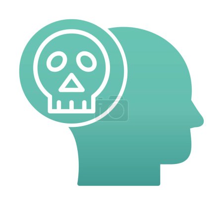 Illustration for Human head with skull icon, vector illustration - Royalty Free Image