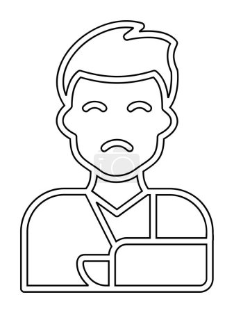 Téléchargez les illustrations : Homme avec main Traumatisme icône vectoriel illustration - en licence libre de droit