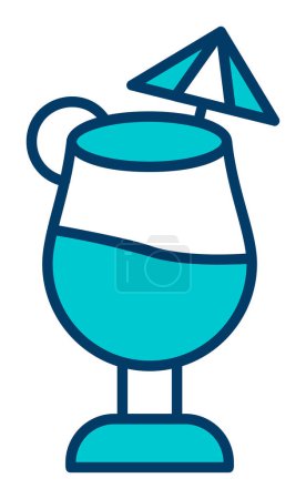 Téléchargez les illustrations : Illustration vectorielle de l'icône cocktail flat - en licence libre de droit