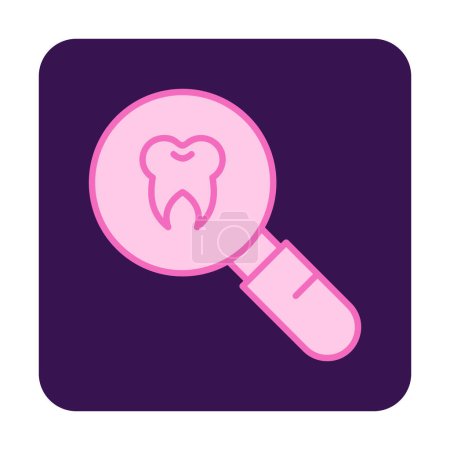 Téléchargez les illustrations : Vecteur de contrôle dentaire icône couleur plate - en licence libre de droit