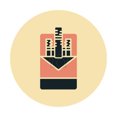 Téléchargez les illustrations : Illustration vectorielle d'icône de paquet de cigarettes - en licence libre de droit