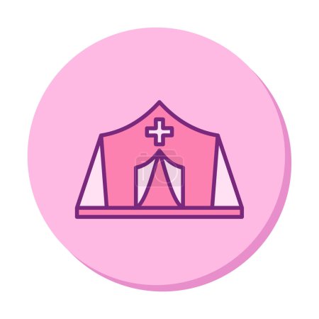 Refugee Camp vector flat color icon 