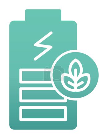 Illustration for Vector ecology icon illustration. Green Battery - Royalty Free Image
