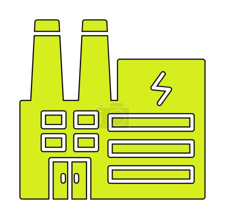 Ilustración de Icono de vector eléctrico de color de fábrica - Imagen libre de derechos