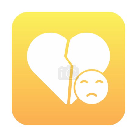 Ilustración de Corazón roto y triste icono ilustración diseño - Imagen libre de derechos