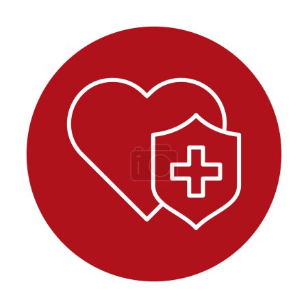 Téléchargez les photos : Coeur avec icône en croix, illustration vectorielle. Concept de soins de santé - en image libre de droit