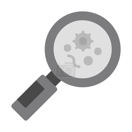 Illustration for Bacteria Inspection with magnifier glass icon, vector illustration - Royalty Free Image