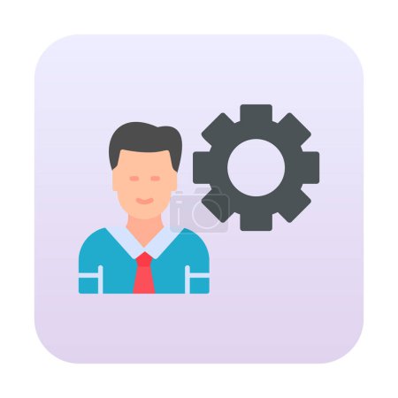 Illustration for Flat Manager line icon. Man in tie. - Royalty Free Image