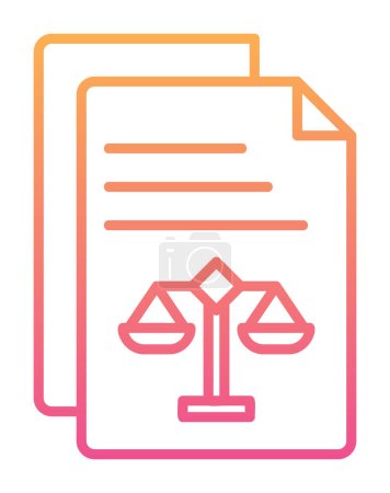 Legal documents line icon. Justice scales sign. Judgement doc symbol. Vector illustration 