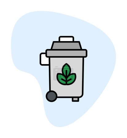 Ilustración de Eco basura Papelera icono vector ilustración - Imagen libre de derechos