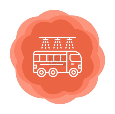 Illustration for Bus Wash icon vector illustration - Royalty Free Image