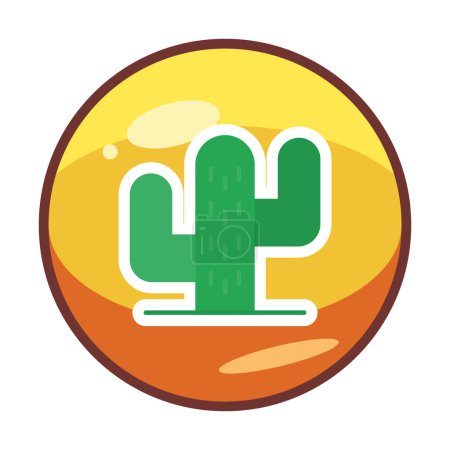 Illustration for Cactus icon, simple design illustration - Royalty Free Image