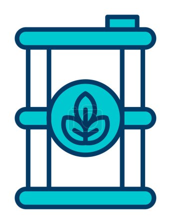 Ilustración de Vector ilustración de contenedor con icono de la planta, Biofuel - Imagen libre de derechos