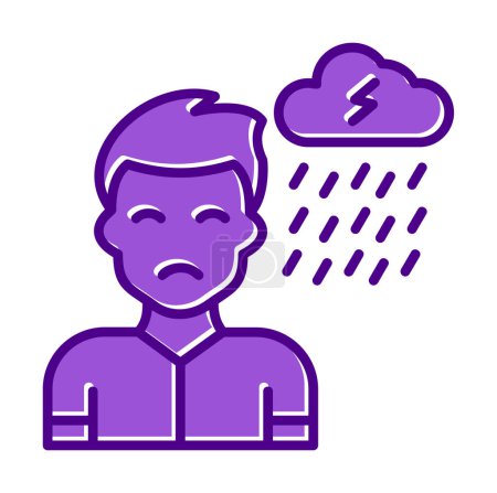 Illustration for Depression concept icon vector illustration - Royalty Free Image