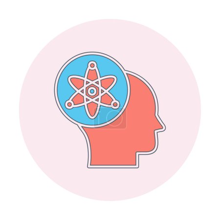 Illustration for Human head with atom, science icon, vector illustration design - Royalty Free Image