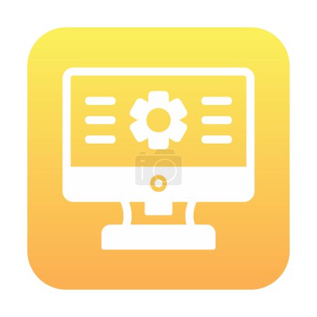 Photo for Computer monitor icon, vector illustration simple design - Royalty Free Image