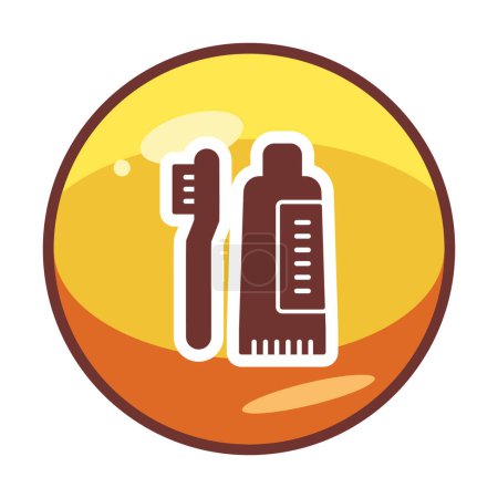 Illustration for Toothbrush and tooth paste icons vector illustration - Royalty Free Image