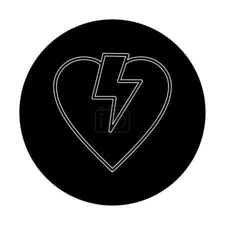 plano Corazón roto icono vector ilustración