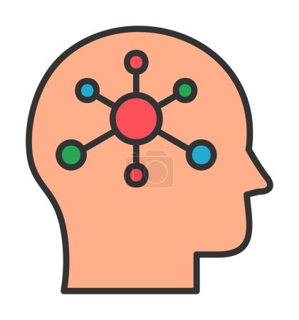 Illustration for Brain icon with Psychology sign  design - Royalty Free Image