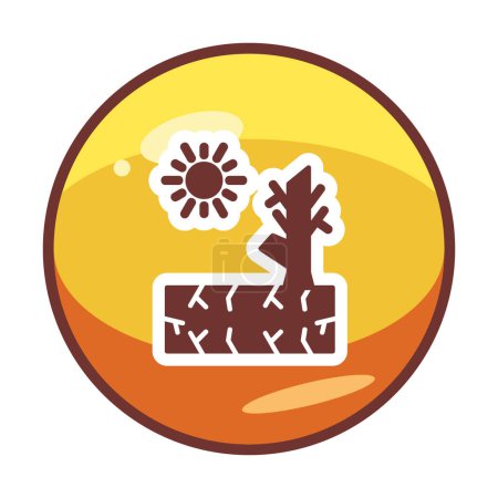 Illustration for Vector flat icon of a tree with Drought ground - Royalty Free Image