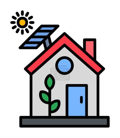 Illustration for Eco House icon vector illustration - Royalty Free Image