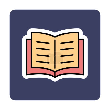 Téléchargez les illustrations : Illustration simple d'icône web Open Book - en licence libre de droit