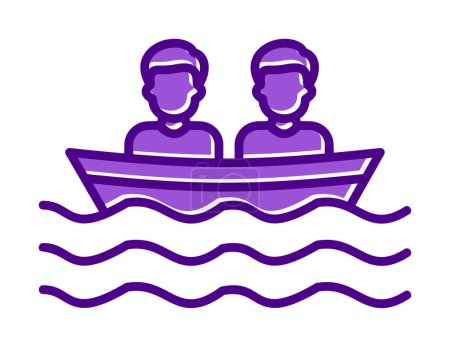 Téléchargez les illustrations : Icône de bateau simple, illustration vectorielle - en licence libre de droit