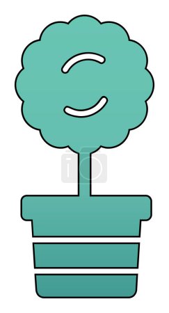 Téléchargez les illustrations : Illustration vectorielle d'icône de plante de Myrtus - en licence libre de droit