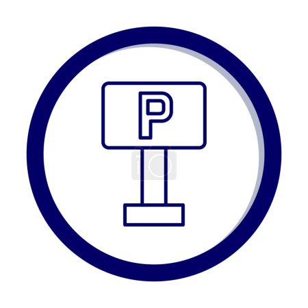 Illustration for Parking sign icon. outline illustration of parking vector icons for web - Royalty Free Image