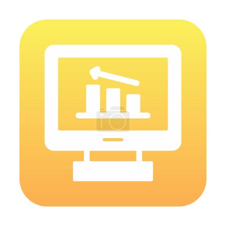 Illustration for Computer monitor with statistics icon, vector illustration - Royalty Free Image