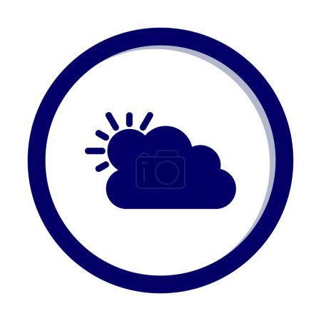Téléchargez les illustrations : Soleil avec icône nuage. vecteur météorologique - en licence libre de droit