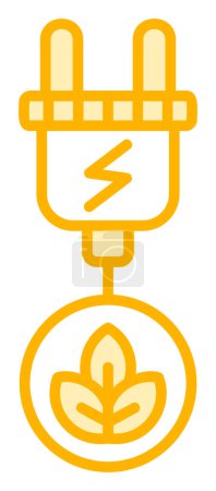 Ilustración de Enchufe eléctrico, icono de energía verde, ilustración de esquema - Imagen libre de derechos