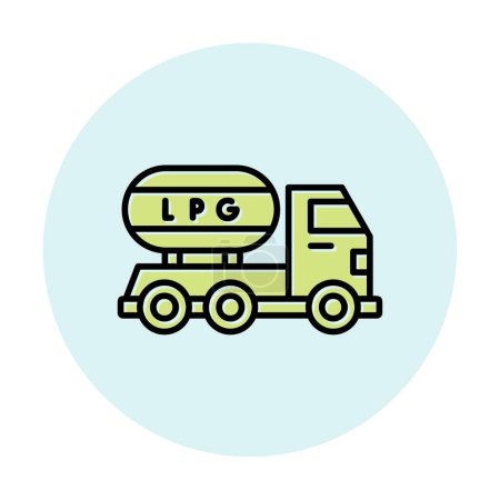 Téléchargez les illustrations : Illustration vectorielle d'icône de camion à gaz - en licence libre de droit