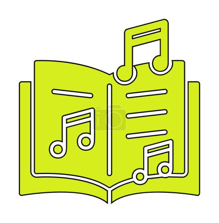 Téléchargez les illustrations : Icône de livre de musique, illustration vectorielle - en licence libre de droit