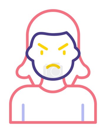 Ilustración de Angry person icon, vector illustration simple design - Imagen libre de derechos