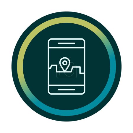 Téléchargez les illustrations : Smartphone icône GPS, illustration vectorielle - en licence libre de droit