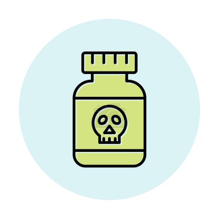 Téléchargez les illustrations : Empoisonnement. Icône Web illustration simple - en licence libre de droit