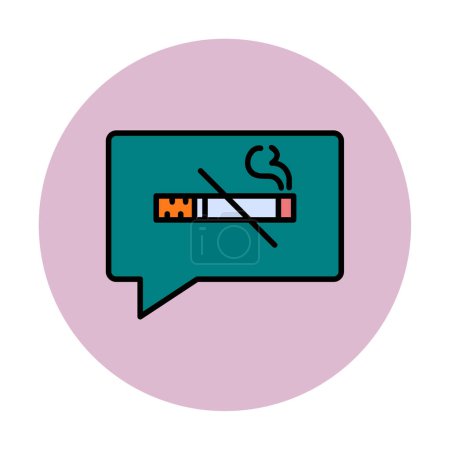 Ilustración de No Tobacco Day vector ilustración, no fumar icono de línea de color - Imagen libre de derechos