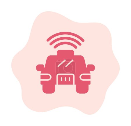 Ilustración de Icono plano de coche inteligente. Acceso remoto al control del automóvil. Internet de las cosas. Ilustración vectorial - Imagen libre de derechos