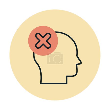 Illustration for Wrong Think vector flat icon - Royalty Free Image