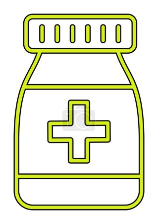 Ilustración de Icono de la botella de medicina en estilo plano - Imagen libre de derechos