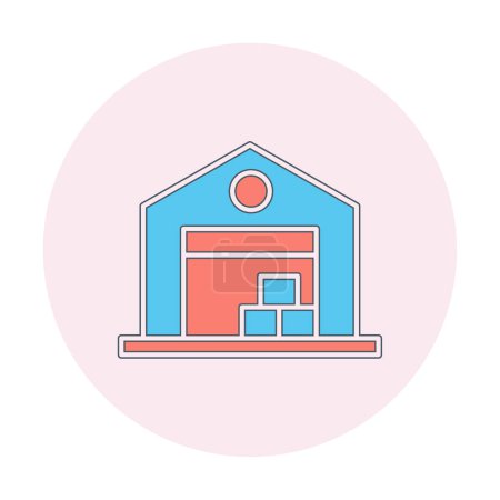 Illustration for Warehouse with boxes icon, vector  illustration - Royalty Free Image