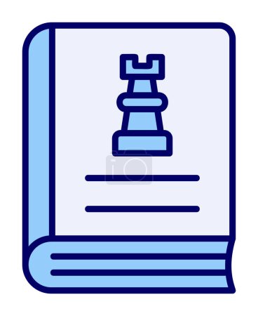 Ilustración de Libro con icono de pieza de ajedrez, ilustración vectorial - Imagen libre de derechos