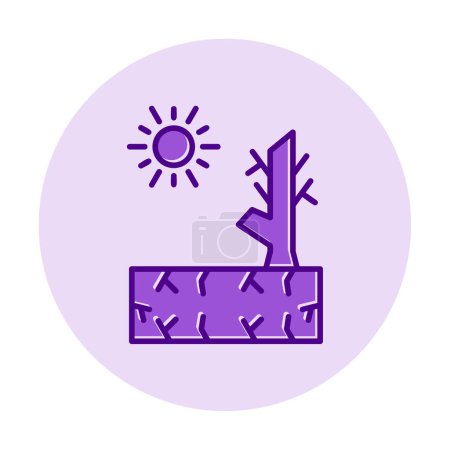 Ilustración de Vector icono plano de un árbol con suelo de sequía - Imagen libre de derechos