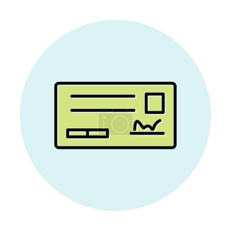 Illustration for Cheque outline vector icon - Royalty Free Image