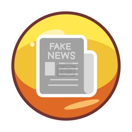 Ilustración de Icono de noticias falsas en estilo plano, ilustración vectorial - Imagen libre de derechos