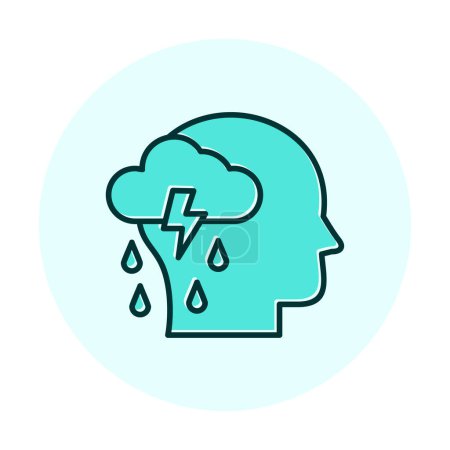 Depression concept icon vector illustration