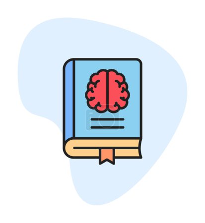 Téléchargez les illustrations : Neurologie Livre illustration vectorielle icône web - en licence libre de droit